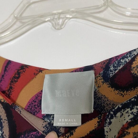 NWOT ANTHROPOLOGIE MAEVE Orange Brown Retro swirl shift dress size XS - Picture 2 of 3